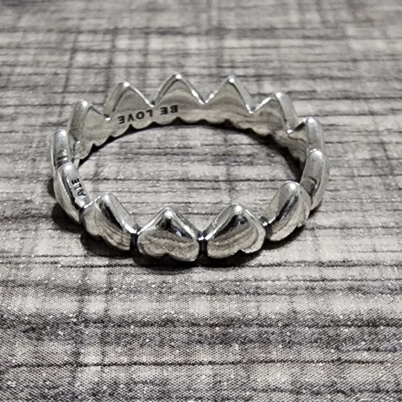 Pandora Row of Hearts Ring - Picture 2 of 10